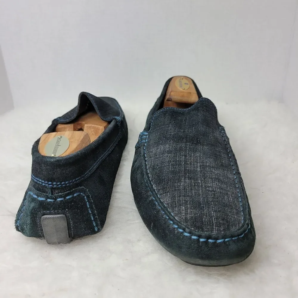 To Boot New York Men's Driving Loafer Blue Raffia  Leather Shoes Size 10 Stampe